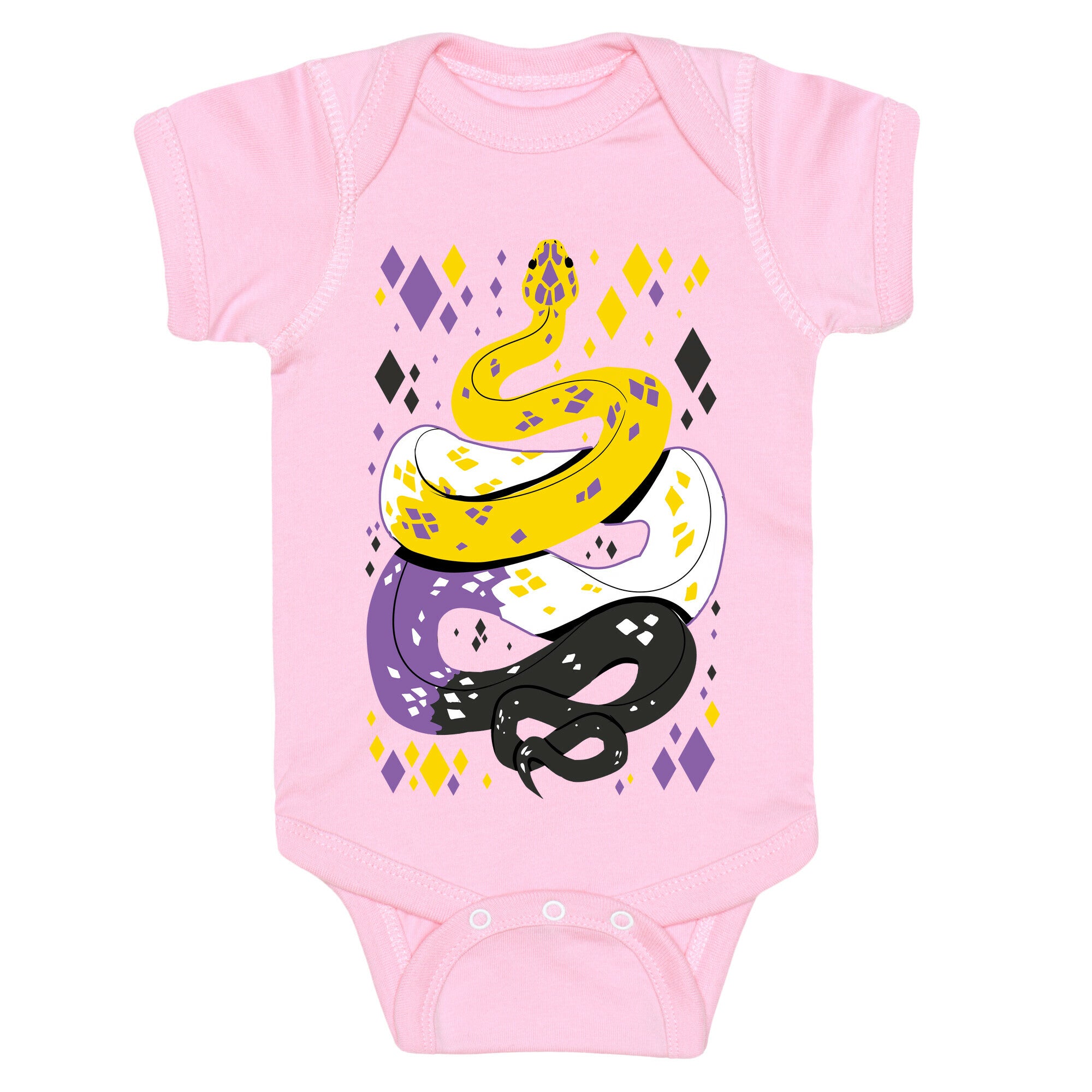 Pride Snakes: Non-binary Baby One Piece